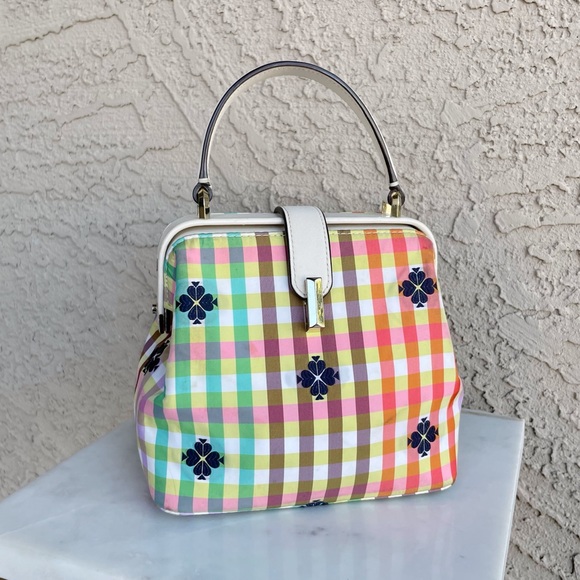 kate spade Handbags - KATE SPADE Rainbow Gingham Plaid & Floral Remedy Small Crossbody Doctor Bag